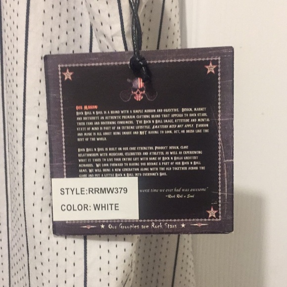 Men’s shirt “Rock Roll n Soul” size L, white/black - Picture 10 of 17